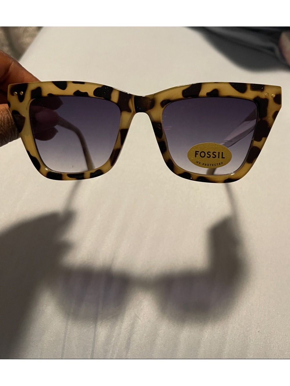 Fossil Women’s Tortoiseshell Cat-Eye Sunglasses with Gradient Lenses